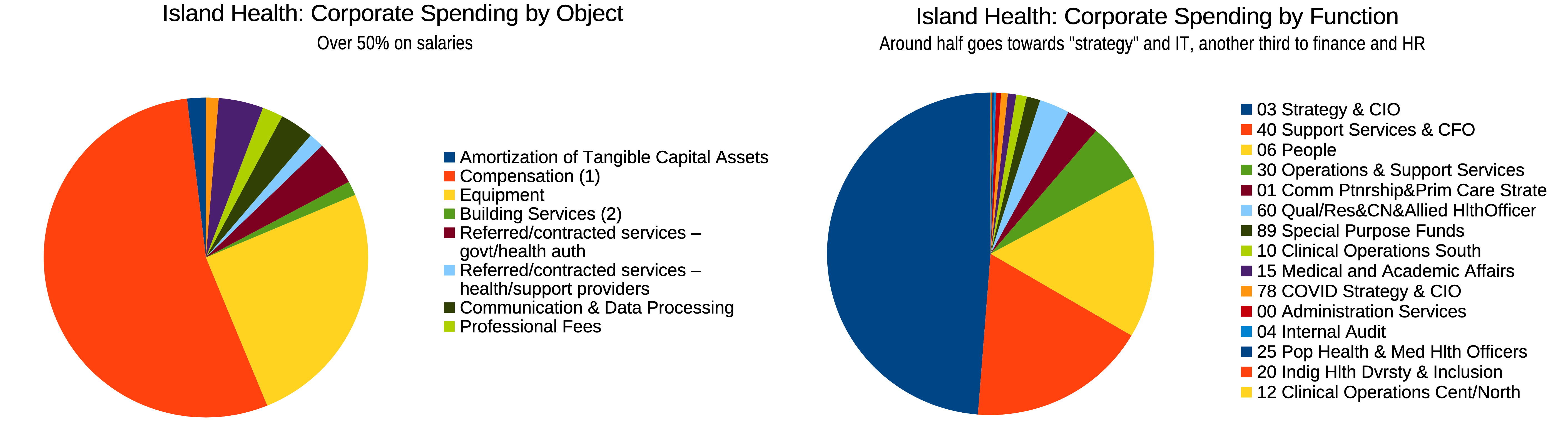 Breakdown of Island Health Corporate Expenditures